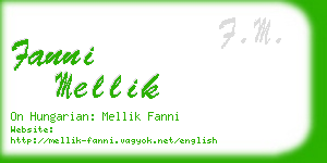 fanni mellik business card